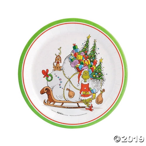 Dr. Seuss The Grinch Paper Dinner Plates