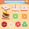 thumbnail image 7 of Wooden Sandwich Stacking Toys, Montessori Toys for Toddlers Kitchen Play Food Educational Preschool Learning Toys Christmas Birthday Gift Kids Toys for Boys Girls 3 4 5 Years Old, 7 of 7