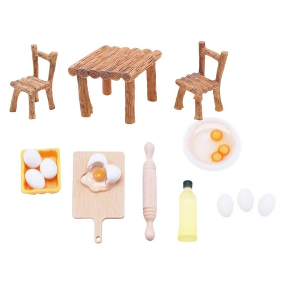Juego de cocina Zulema 1:12 mesa de cocina silla juguetes miniatura