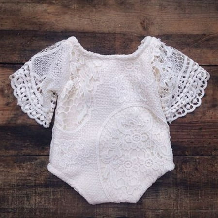 

Newborn Baby Girl Lace Floral Romper Bodysuit Jumpsuit Playsuit Outfits Sunsuit