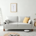 thumbnail image 2 of Atopston 66" Living Room Couch, Classic Fabric Loveseat with Thick Cushion and Wooden Legs, for compact apartment loft and office, White, 2 of 9