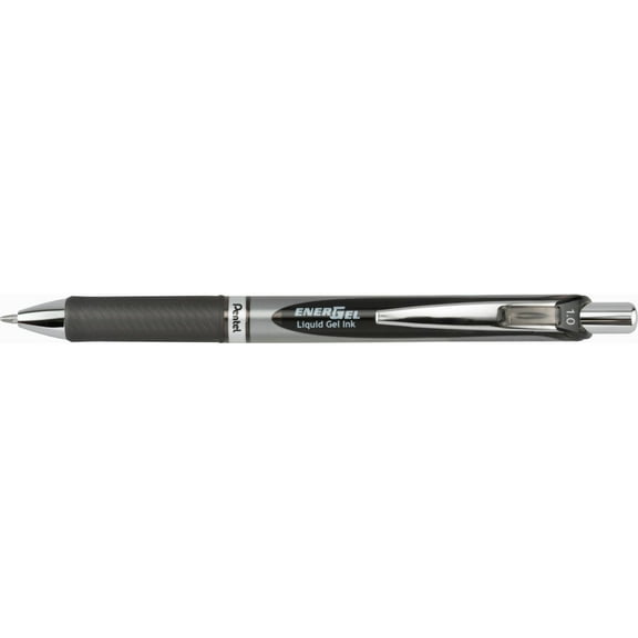 Pentel EnerGel RTX Gel Pen, (1.0mm) Metal Tip, Bold Line, Black Ink