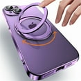 thumbnail image 2 of Matte Case for Apple iPhone 15 6.1 Inch,Decase Ultra Thin Mag Safe Magnetic Clear Phone Cover [Support Wireless Charging] With 360° Ring Kickstand Shockproof Shell,for iPhone 15 - Purple, 2 of 6
