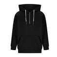 thumbnail image 6 of KeShDi Mens Fleece Jacket Men Solid-Color Pocket Hooded Drawstring Half-Zipper Top Pullover Sports Jacket Hooded Sweatshirts Black L, 6 of 6