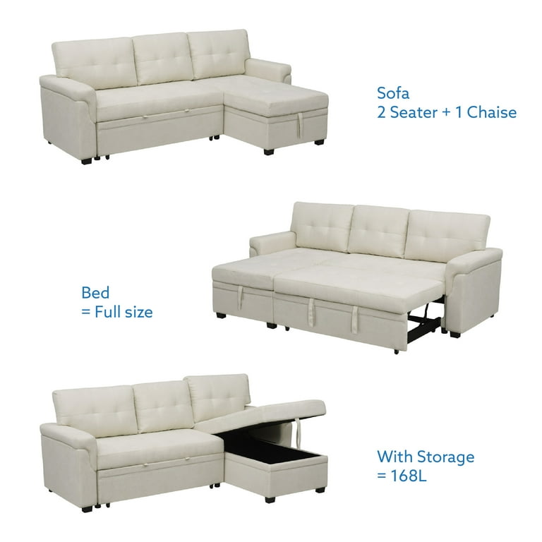 Naomi home laura reversible sleeper sectional on sale sofa storage chaise