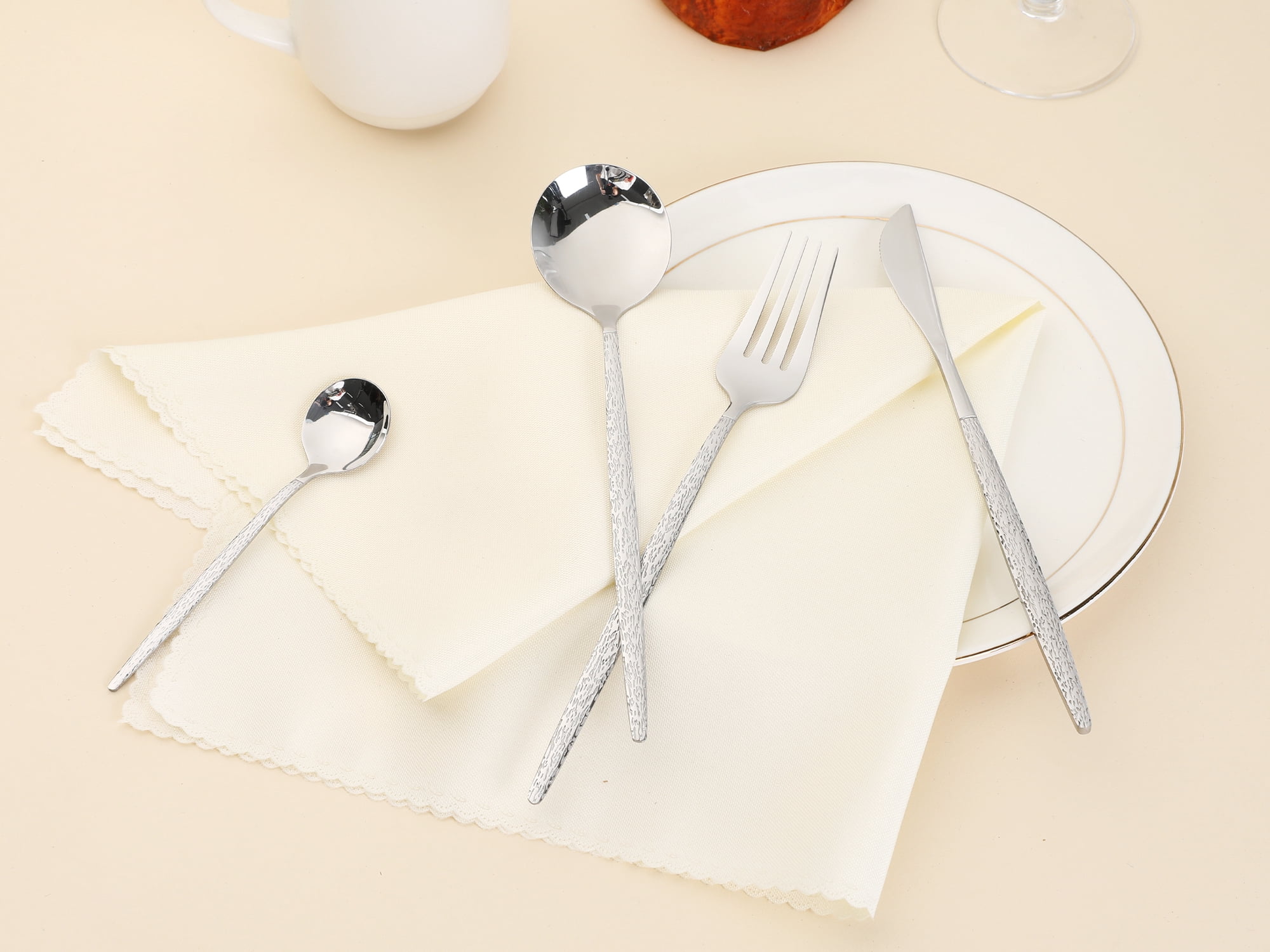 Unique Bargains Stainless Steel Flatware Set Silver 24 Pcs