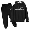 thumbnail image 5 of Kids Tracksuit Athletic Sweatsuits Sets,2 Piece Long Sleeve Black Tracksuit Pullover Hoodie Leggings Pants Fall Winter Clothes 9-10 Years Old Girl Clothes Cute&nbsp;Boys Girls&nbsp;Clothing, 5 of 6