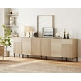 thumbnail image 2 of Wampat Reeded Accent Cabinet – 94.5" Credenza with Doors, Adjustable Shelves & Charging Station, Beige, 2 of 11