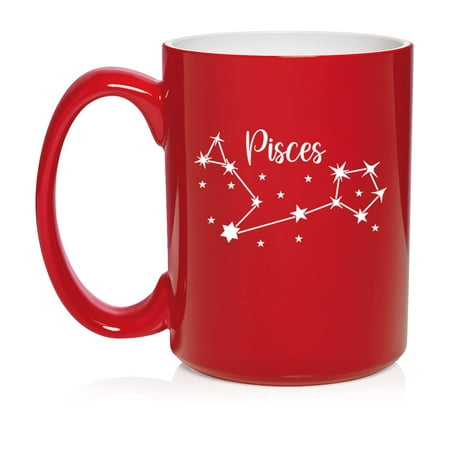 

Star Zodiac Horoscope Constellation Ceramic Coffee Mug Tea Cup Gift (15oz Red) (Pisces)