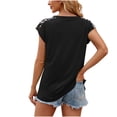 thumbnail image 3 of XIAfhje Womens T Shirts Summer Tops Round-Neck Short Sleeve Casual Tee Tops Cute Shirts Solid Color Blouse Summer T Shirt 2024 Basic T-Shirts Work Blouses, 3 of 5