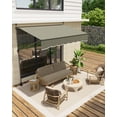 thumbnail image 1 of Auvent de Patio Rétractable – Pare-Soleil Extérieur Manuel – Protection UV, Hauteur et Angle Réglables – Résistant aux Intempéries – Fenêtre, Porte et Jardin – Gris, 10x4 Pi, 1 of 6