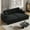 Black, variant on Euroco 86.5" Oversized Loveseat Chaise Lounge Sectional Sofa Bed Corduroy Sleeper Sofa with Two USB Ports , Two Cup Holders and Two Throw Pillows for Living Room and Bedroom, Dark Gray