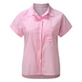 thumbnail image 4 of YEJIMAN Pink Patriotic Shirts For Women, Polyester Plus Size Tunic Tops, Women's Loose Button Long Shirt Cotton Ladies Casual Tops T-Shirt Blouse, 4 of 6