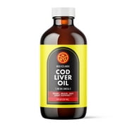 NGL Wild Icelandic Cod Liver Oil 100% Pure - 1,100 mg Omega-3 + Vitamin A & D - Heart & Brain Health + Joint Support 8 Fl Oz
