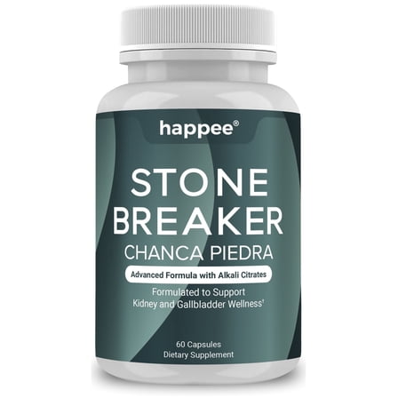 Happee Chanca Piedra Stone Breaker Supplement – Natural Formula for Kidney Stone & Gallbladder Cleanse – 60 Caps