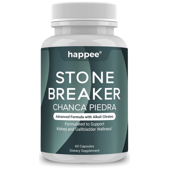 Happee Chanca Piedra Stone Breaker Supplement – Natural Formula for Kidney Stone & Gallbladder Cleanse – 60 Caps