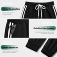 thumbnail image 6 of MLDRA Womens Sweatpants Joggers with Pockets Bottom Track Lounge Pant Lady Athletic Gym Lounge Pants Side Stripe for Workout Running Black, 6 of 13
