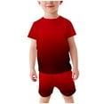 thumbnail image 2 of ibuvkizy Summer Toddler Boys Outfit Sets Clearance Kids Baby Boys Fashion Gradient Short Sleeve Round Neck Tshirt Shorts Outfits Clothes, 2 of 6