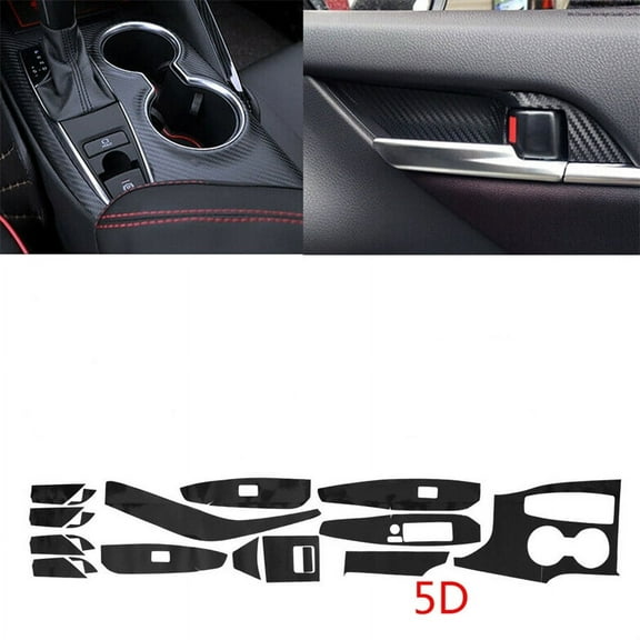 Acaige Carbon Fiber Look Car Interior Panel Trim Sticker Set For Toyota Camry 2018-2020