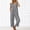 Grey, variant on Linen Rompers for Women Casual Short Sleeve Button Down Overalls Wide Leg Loose Jumpsuit with Pockets