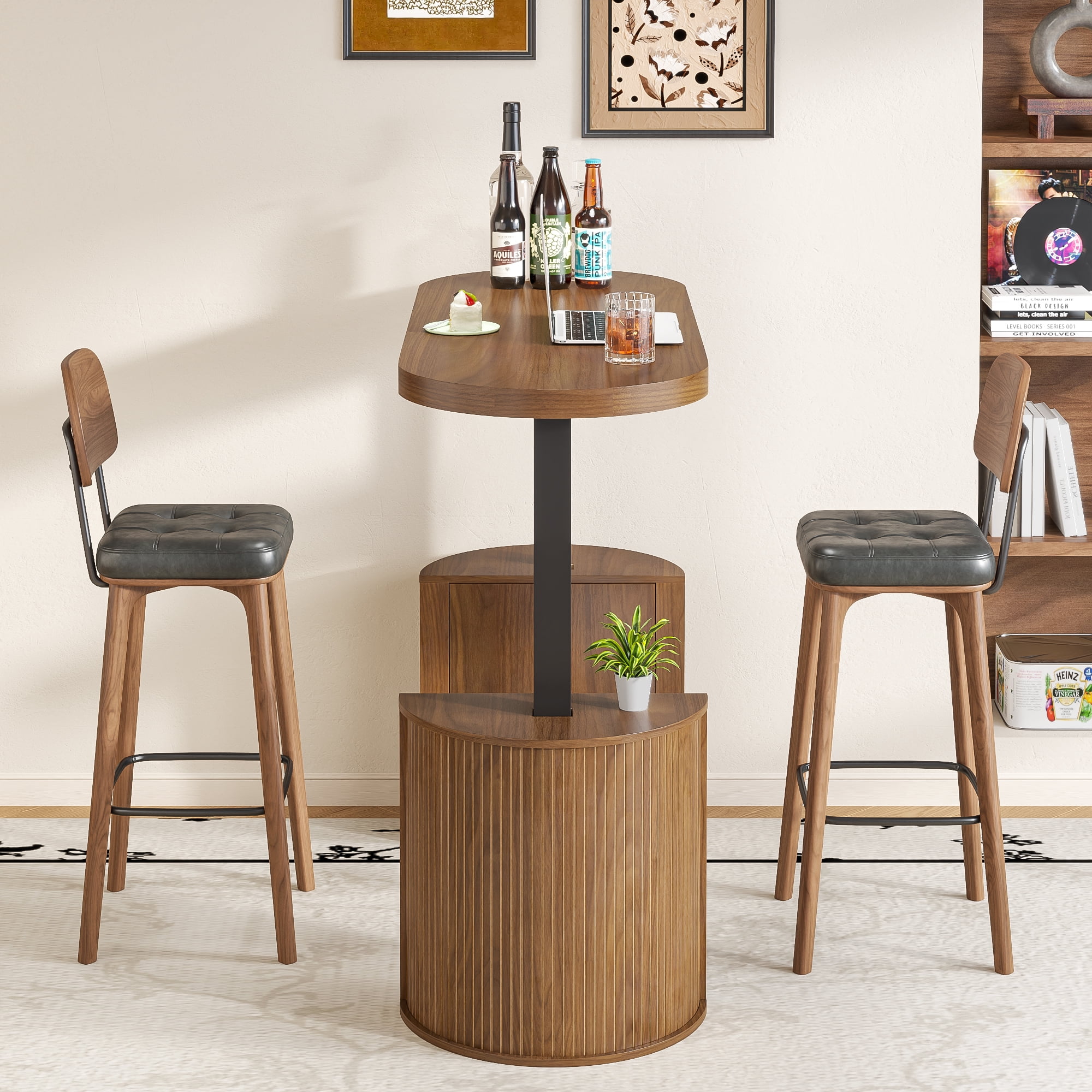 Modern Electric Standing Desk, Height Adjustable Computer Desk for Home Office, Laptop, Walnut