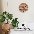 thumbnail image 5 of Wall Clock, Brown Wooden Board Silent Non Ticking Battery Operated Round Decorative Indoor Outdoor Clocks for Living Room Kitchen Bedroom Bathroom Patio 12", 5 of 6
