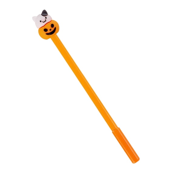 0.5mm Halloween Themed Pumpkin Ghost Gel Pen, Black Orange Ink Spooky Writing Pen For Office Stationery, Cute Novelty Pen For Desk, Cat Pumpkin