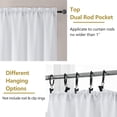 thumbnail image 4 of SIABC-Heidi White Valances for Windows, Valance Curtains 14 Inch Length 30 Inch Wide 2 Panels Set for Kitchen Living Room Bedroom, Light Filtering White Curtains, 2 Pcs Each 30" W 14" L, 4 of 4