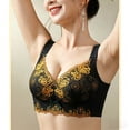 thumbnail image 5 of Jinhomg Women's Everyday Bras, Wireless Embroidered Lace Push Up Bra for daily and T-shirt wear, Back Closure, Embroidered No Print, Soft Support Black 40, 5 of 7