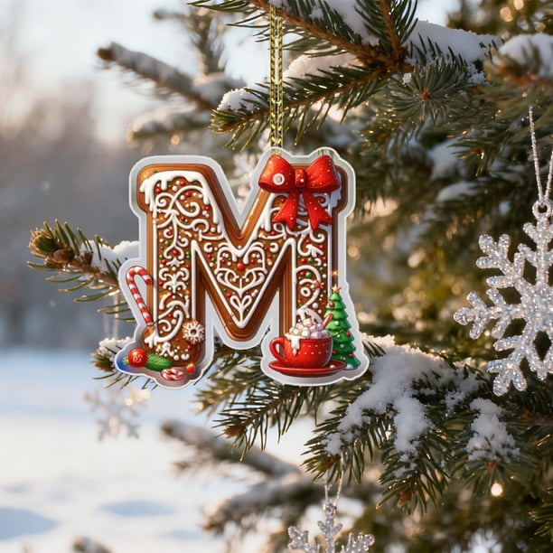 26 Letters Christmas Tree Decoration Pendant Christmas Tree Ornaments Personalized DIY Christmas Ornaments Christmas Decoration Xmas Tree Hanging Decor Feature