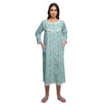 thumbnail image 4 of Moomaya Coton Femme Longueur Genou Manches 3/4 Chemise de Nuit Imprimée Tenue de Nuit, 4 of 5