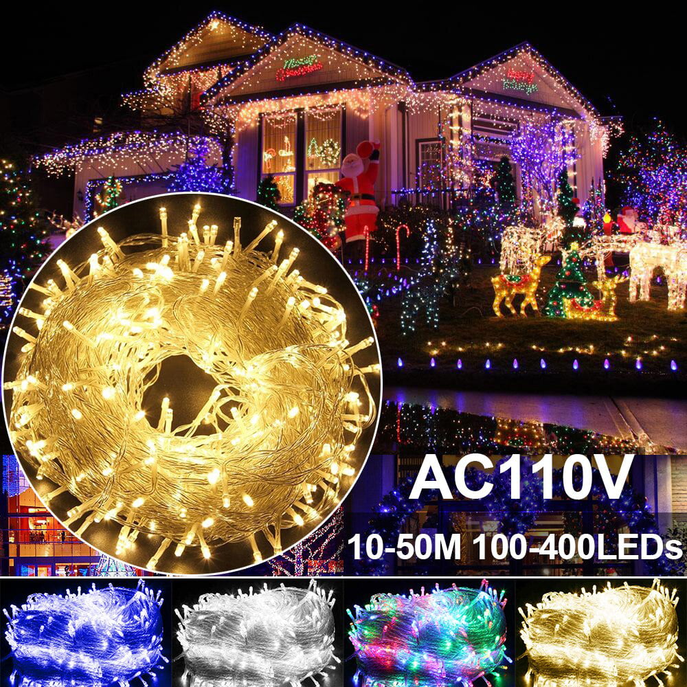 100-400 LED Bulbs Christmas Fairy String Lights Xmas Party Wedding Garden Decor 