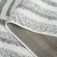 thumbnail image 6 of SAFAVIEH Border & Stripe Hyram Bordered Shag Area Rug, Ivory/Grey, 4'5" x 6'5", 6 of 8