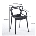 thumbnail image 5 of Black Dining Chair Set of 4 - Modern Accent Chairs with Premium Seat Shell Sturdy Metal Legs, Easy Clean Tool-Free Assembly for Home Office, 5 of 9