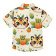 thumbnail image 2 of Dailycode Small Short Sleeve Button Down Shirts Cute Tiger Face and Persimmon Casual Shirt 3-10 Years, 2 of 9