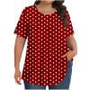 thumbnail image 6 of Posijego Plus Size Tops for Women Polka Dot Short Sleeve Pleated Tunics Womens Business Causal Dressy Blouses L-5XL, 6 of 6