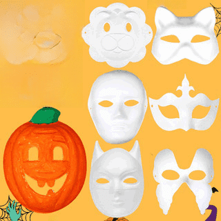 12 Máscaras Blancas De Papel Para DIY – Kit Completo Con Pinturas Y Pinceles Para Decorar, Ideal Para Halloween, Cosplay Y Fiestas