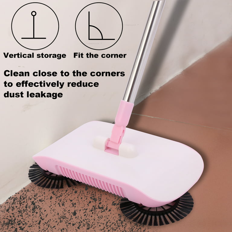 2 in 1 Walk-behind Sweeper Broom Cleaner With A Brush, Effectively