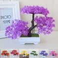 thumbnail image 6 of Girlsshop Artificial Flower Plastic Plant Mini Bonsai Welcoming Pine Home Wedding Decor,Pink, 6 of 9
