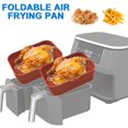 thumbnail image 3 of 2Pcs Air Fryer Silicone Pot avec Poignée Rectangle Anti-Adhésif Air Fryer Silicone Pot Résistant à la Chaleur Réutilisable Air Fryer Doublure, 3 of 7