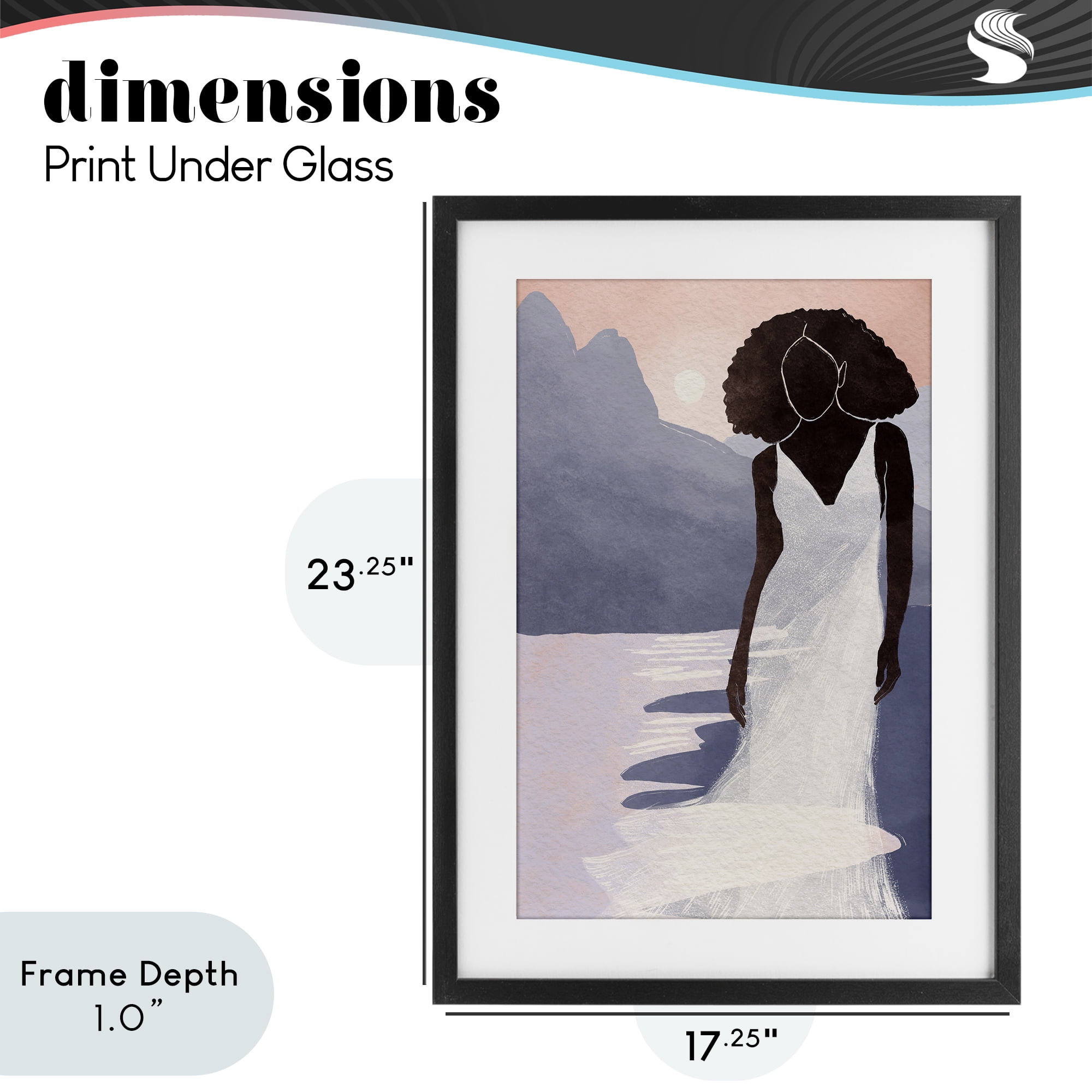 Stupell Industries White Gown Silhouette at Sunset Black Framed Print Under Glass, design by Yuyu Pont