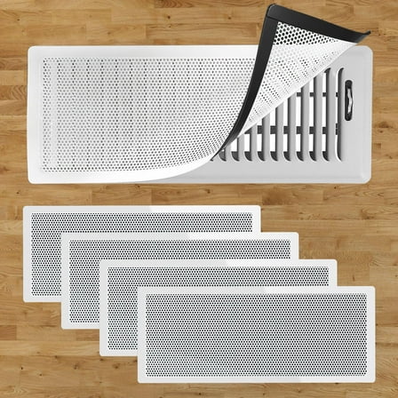 4 PCS White Magnetic Vent Covers -5"x11" Magnetic Air Vent Screen - for Floor/Wall/Ceiling Registers - Easy Install, Secure Fit - Durable (Fits Registers 5" to6" Wide x 11" to12.5" Long)