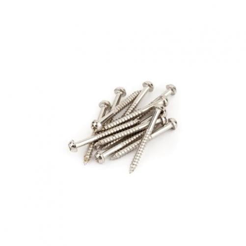 Fender 3x1" Round-Head Wood Mounting Screw for Vintage Jazzmaster and Telecaster Guitar Pickup, Nickel, 12 Pieces