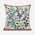thumbnail image 2 of Glory of Flowers Peacock Throw Pillow with Removable Cover in Light Green Blue Red 20x20, 2 of 7
