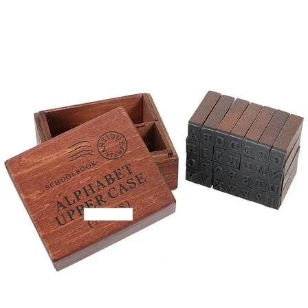 1 Set Wooden English Letter Stamps for DIY Seals Scrapbooking