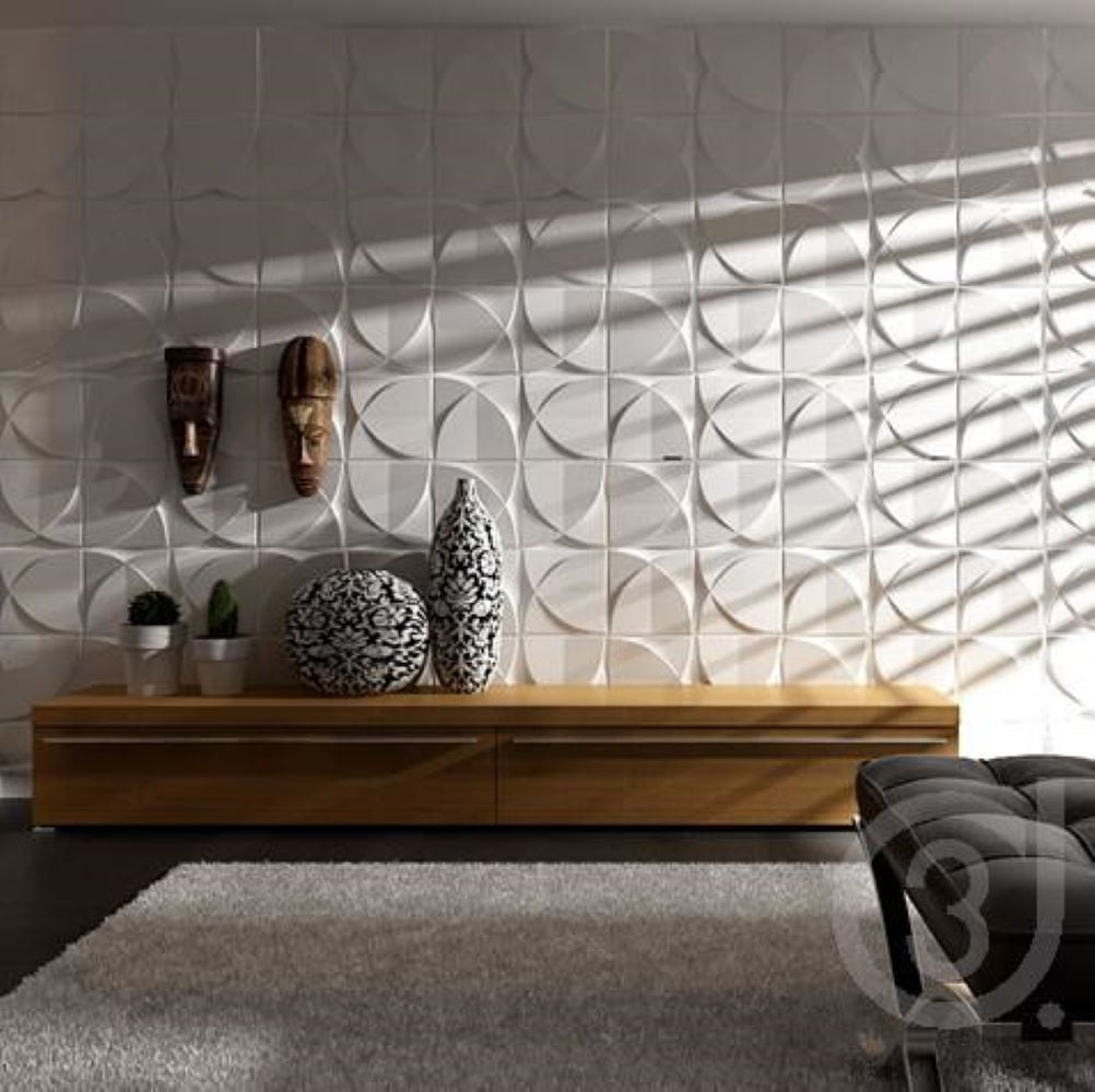 Art3d 33-Pack 11.8 in. x 11.8 in. hyperbola 3D Wall Panels (32 Sq.ft)