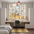 thumbnail image 4 of White Daisy Kitchen Curtains Window Panels, Spring Floral Elegant Pastoral Botanical Bees Insulated Window Treatment Curtain, Grommet Curtains for Bedroom/Living Room/Bathroom, 2 Piece 42"Wx63"L, 4 of 8