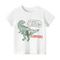 thumbnail image 4 of Summer Baby Boys T-Shirt Dinosaur Print Top Short Sleeved T-Shirt Cartoon Tee Toddler Boys Clothing, 4 of 5