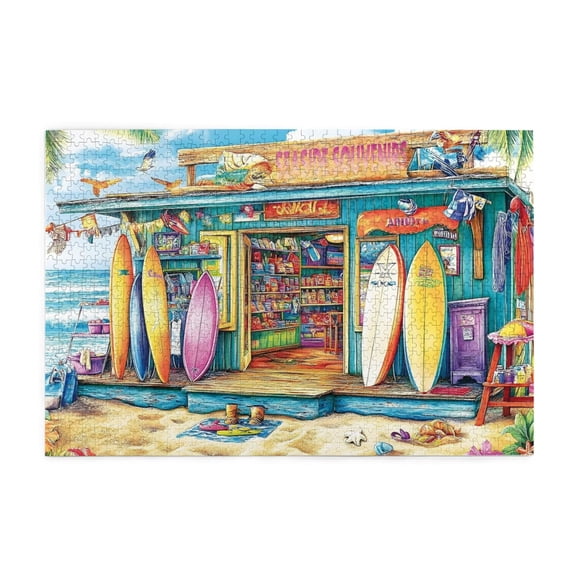 500 Piece Seaside Souvenir Shop Jigsaw Puzzle For Adults Relaxing & Challenging Puzzle Game Home Decor & Unique Gift Idea