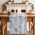 thumbnail image 2 of Table Runner 48 Inches Long for Kitchen Dining, Navy Blue Coastal Dresser Scarf Farmhouse, Dining Table Decorations for Wedding/Parties, Starfish Nautical Ocean Sea Wooden 13 x 48 In, 2 of 8